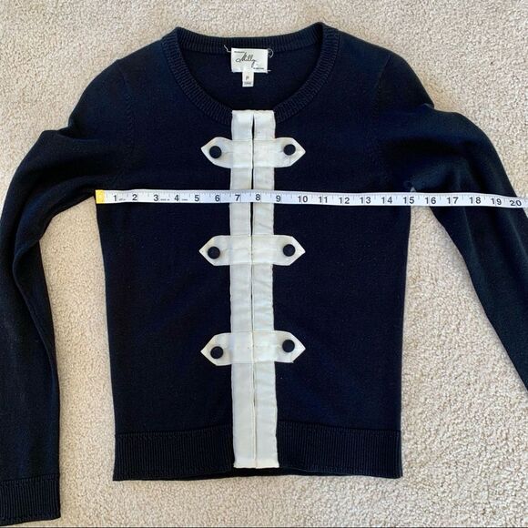 Milly Silk Blend Black & White Button Detail Hook Closure Cardigan, P (X… - Picture 4 of 9